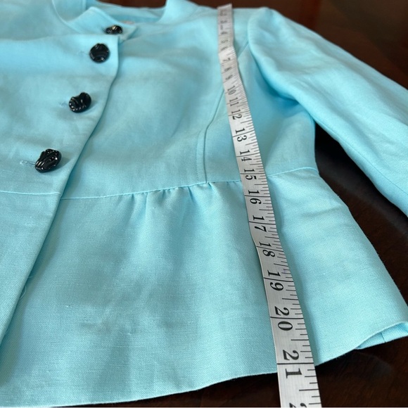 NEW Tahari | Linen Blend Peplum Blazer Jacket - Picture 8 of 10